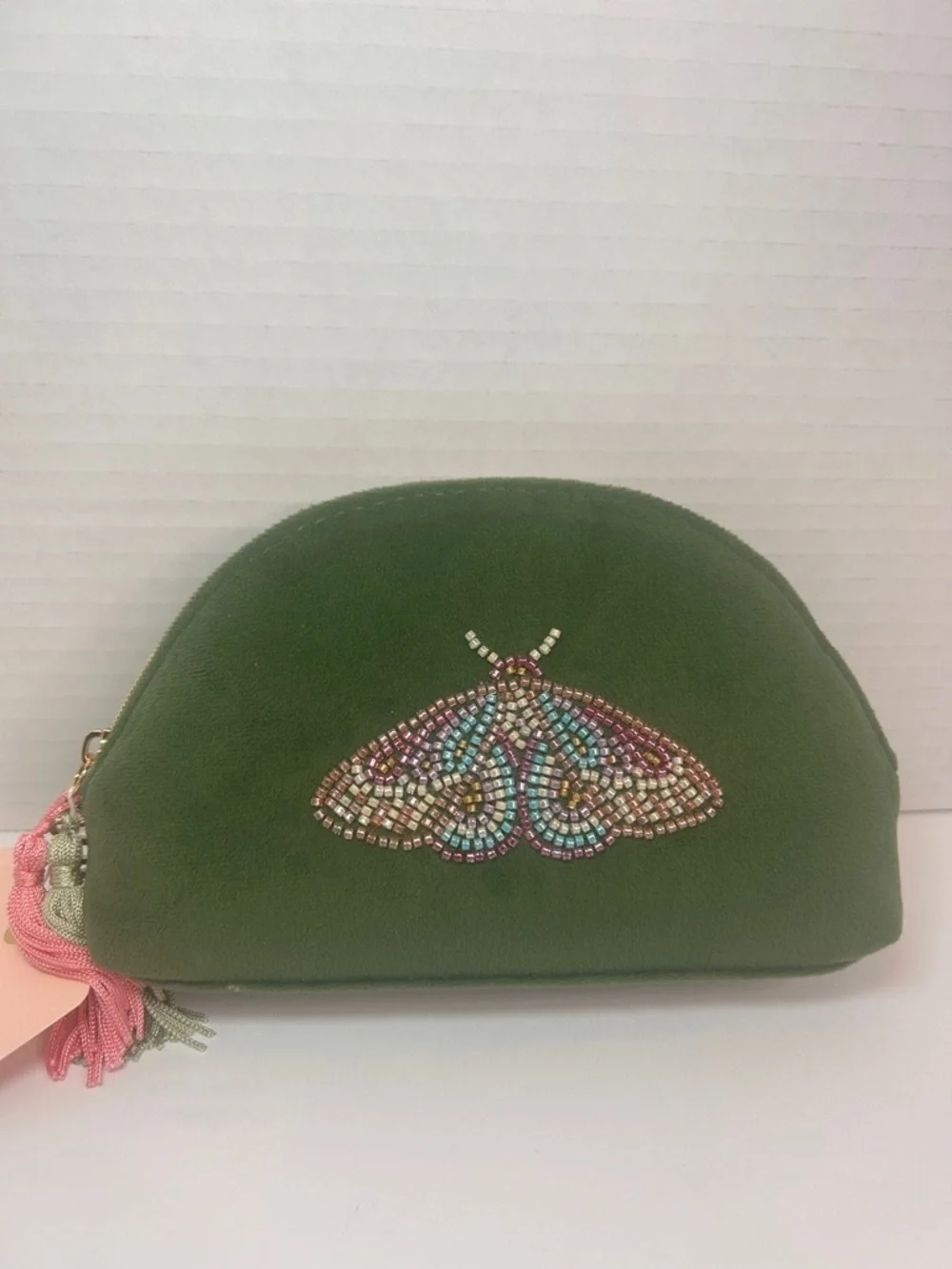 Butterfly Pouch Green, Beaded, Mom, Mother’s Day